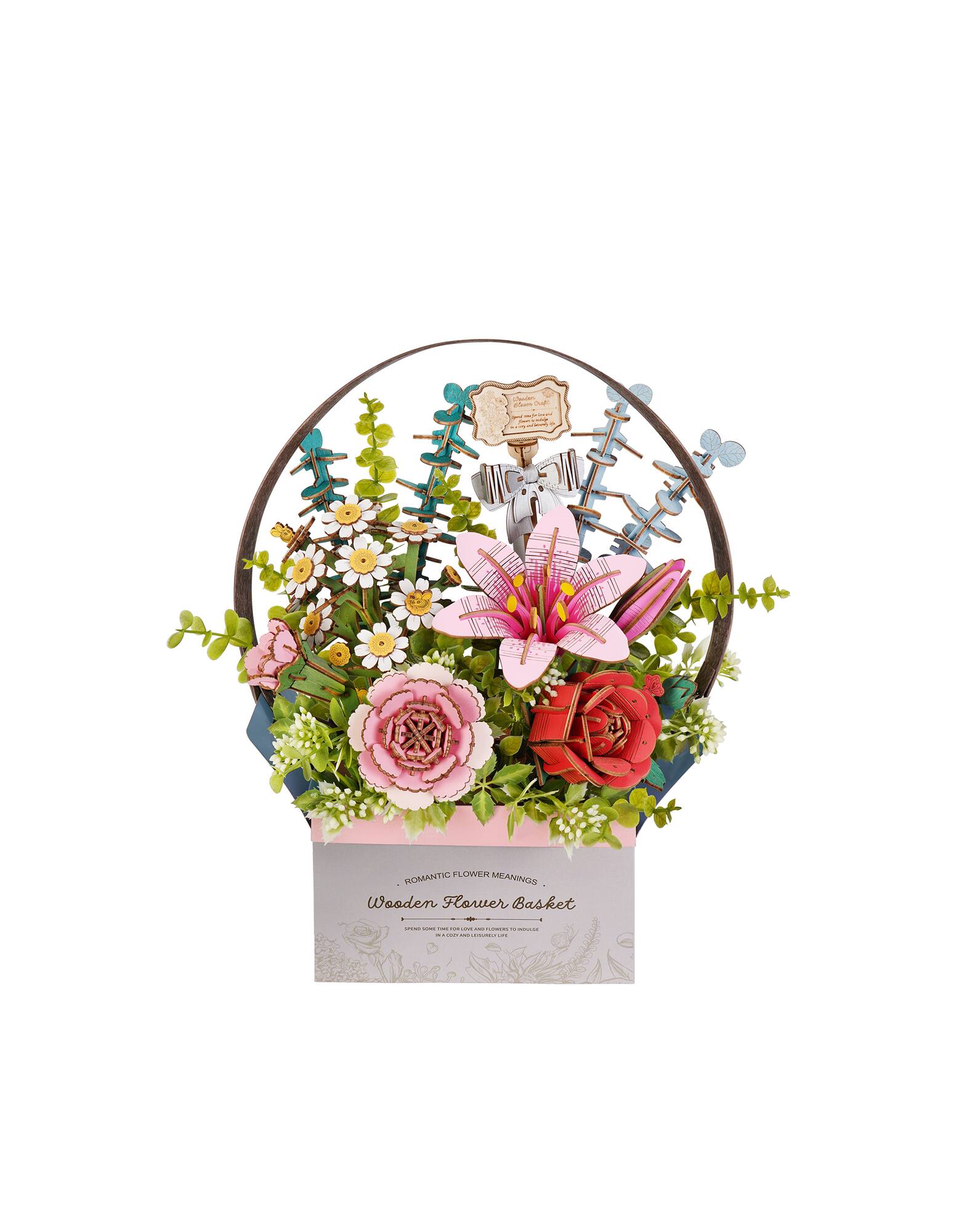 Rowood Wooden Flower Basket DIY 3D Puzzle Kit